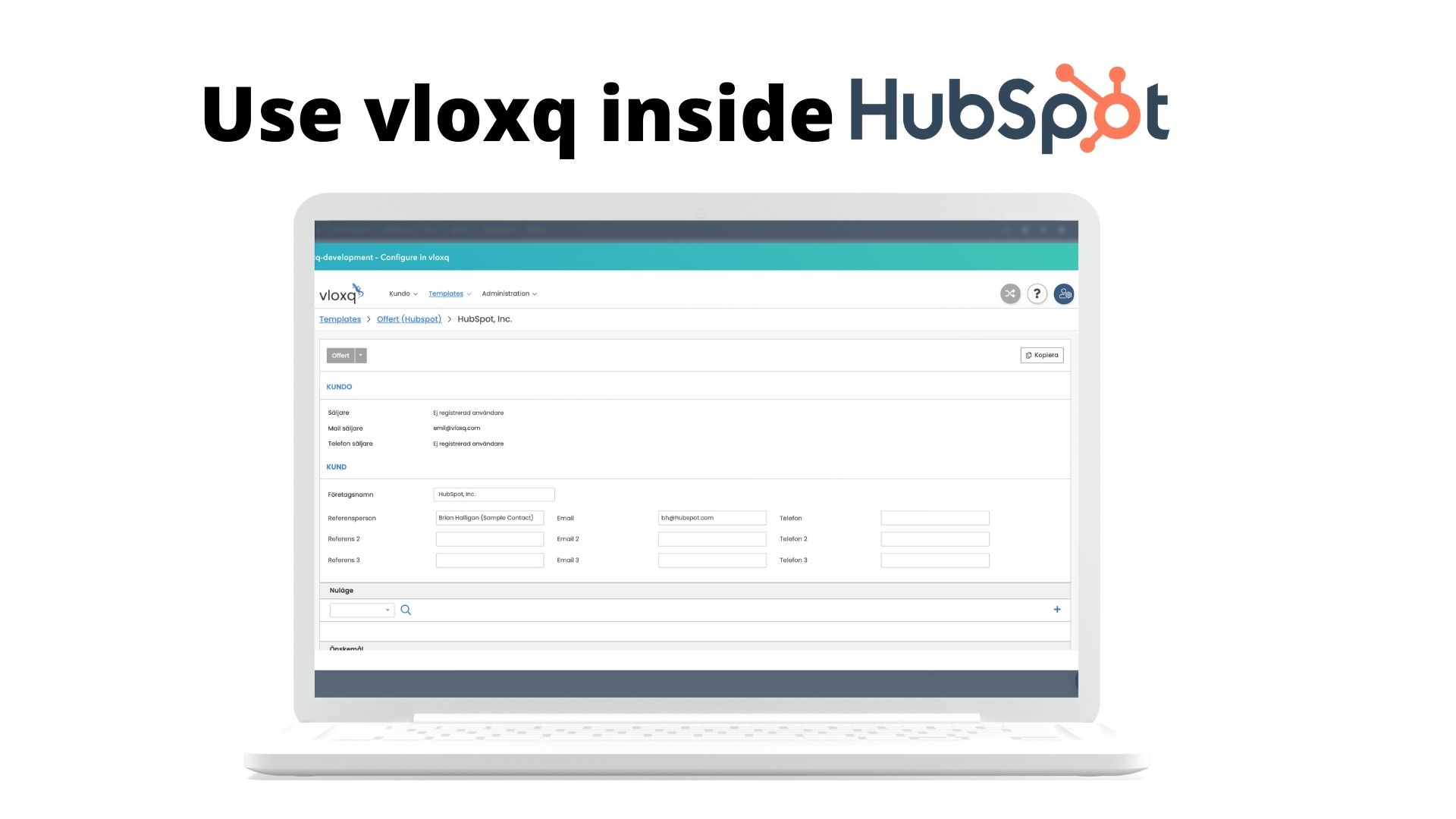 screenshot of vloxq CPQ